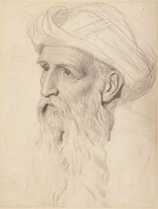 Studie voor het hoofd van Elia door Albert Joseph Moore