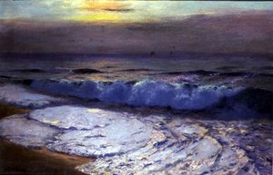 De brekende golf, schemering door Albert Julius Olsson