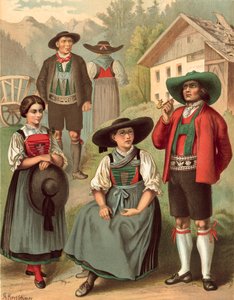 Duitse klederdracht, Tirol Sarnthal door Albert Kretschmer