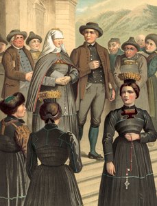 Duitse kostuums, Vorarlberg, Bregenzerwald door Albert Kretschmer