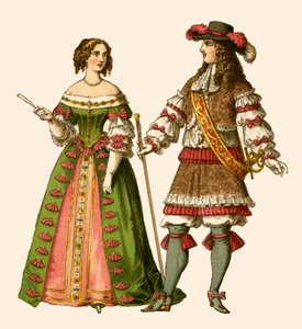 Koning Lodewijk XIV van Frankrijk en Maria Theresa Koningin van Frankrijk door Albert Kretschmer
