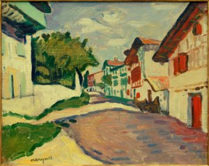 A. Marquet, zonnige straat in Ciboure door Albert Marquet