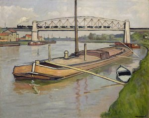 Landschap met een Aak, Port de Conflans door Albert Marquet