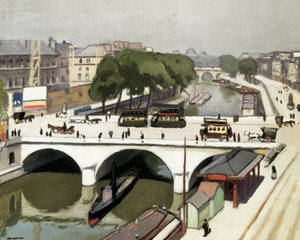 Le Pont Saint Michel in Parijs. Schilderij door Albert Marquet (1875-1947) door Albert Marquet