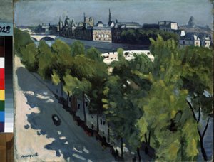 ""Le quai du Louvre et le Pont Neuf à Paris"" L