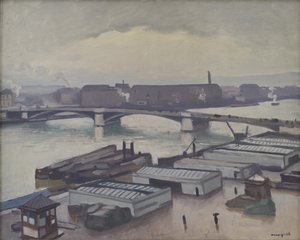 Quai de Paris in Rouen. Regenachtig weer