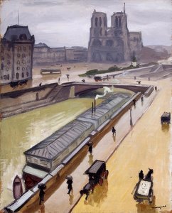 Regenachtige dag. Notre Dame de Paris. 1910 door Albert Marquet