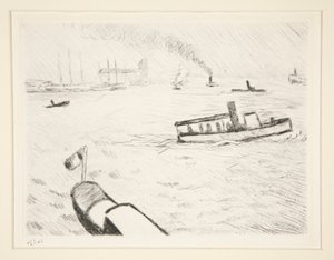 Sleepboot in Hamburg door Albert Marquet