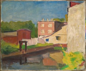 Roze huis in Arcueil door Albert Marquet