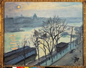 Zon boven Parijs. De Quai du Louvre door Albert Marquet