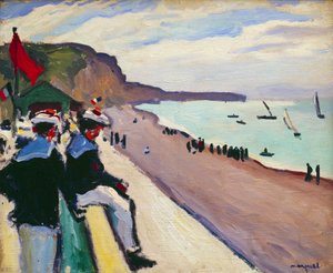 Het strand van Fécamp door Albert Marquet