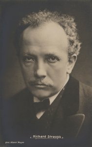 Portret van de muziekcomponist, Richard Strauss (zwart-wit foto)