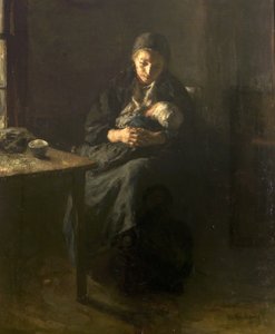 Moederliefde (Verdriet), c.1857 door Albert Neuhuys