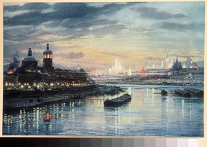 Verlichting in Moskou door Albert Nikolayevich Benois