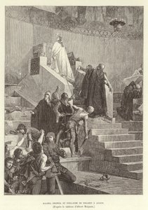 Sciarra Colonna en Guillaume de Nogaret confronteren Paus Bonifatius VIII in Anagni, Italië door Albert Pierre Rene Maignan