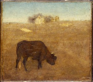 Avondgloed, de Oude Rode Koe, begin tot midden 1870s door Albert Pinkham Ryder