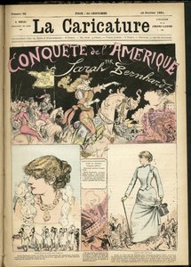 Illustratie van Albert Robida voor de Omslag van La Caricature (1880) door Albert Robida