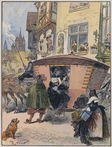 Illustratie voor Le Capitaine Bellormeau door en geïllustreerd door A Robida door Albert Robida
