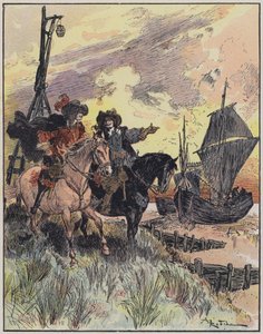 Illustratie voor Le Capitaine Bellormeau door en geïllustreerd door A Robida door Albert Robida