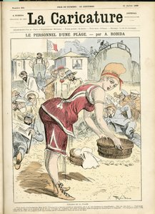 Illustratie van Albert Robida voor de Omslag van La Caricature (1880) door Albert Robida