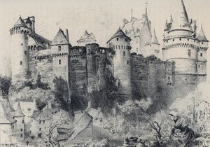 La Chateau fort de Vitre en Ille-et-Vilaine - La vieille France - La Bretagne - tekst, tekeningen en lithografieën, door Albert Robida (1848-1926) ongedateerd eind 19e eeuw
