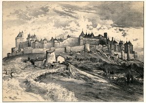Middeleeuwse stad Carcassonne door Albert Robida