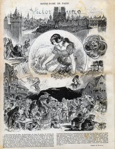 Notre Dame de Paris door Victor Hugo (1802-1885) tekening door Albert Robida (1848-1926) in Le rire van 1902