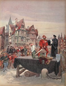 Saint Vallier vergeven op het schavot door Albert Robida
