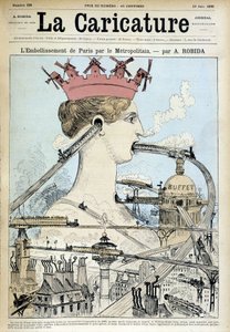 De verfraaiing van Parijs door de metro - door Robida, in La Caricature van 19/06/1886