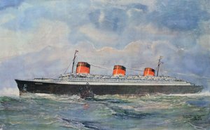 Maiden Voyage van de SS Normandie vanuit Le Havre, 29 mei