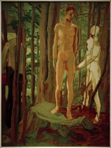 Sebastian op de boomstronk door Albert Weisgerber