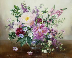 Bloemen in een glazen vaas