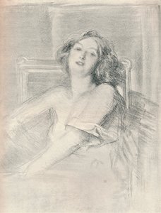 Lithografisch portret van een vrouw, ca. 1905 door Albert de Belleroche