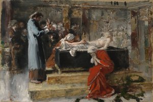 De opwekking van het dochtertje van Jairus door Albert von Keller