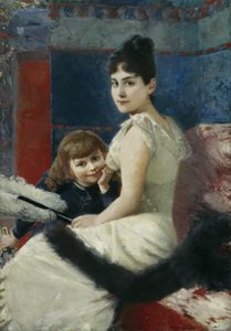 Irene von Keller met zoon Balthasar door Albert von Keller