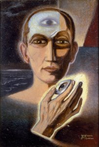 Het oog en de menselijke geest (olieverf op doek)