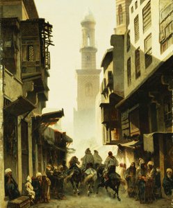 Straatscène in Damascus, 1861 door Alberto Pasini