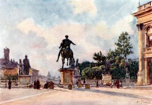 Bronzen standbeeld van Marcus Aurelius op het Capitool door Alberto Pisa