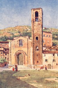S Giovanni Battista, Gubbio (kleur litho) door Alberto Pisa