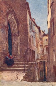 Vicolo S Agnese, Perugia (kleur litho)