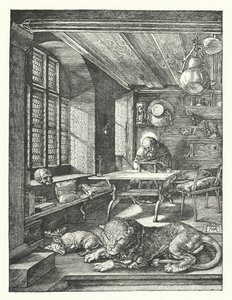 Sint Hiëronymus in Zijn Studie door Albrecht (after) Durer or Duerer