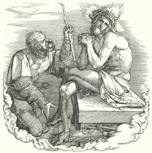 Titelpagina van De Grote Passie door Albrecht Durer, die de laatste dagen van Christus op aarde uitbeeldt