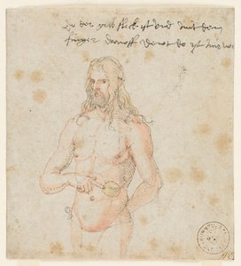 Zelfportret, ziek, ca. 1506-07 (bruine pen  aquarel) door Albrecht (attr. to) Durer or Duerer