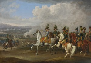 Generaal von Bellegarde en zijn officieren tijdens een veldslag door Albrecht Adam