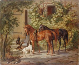 Paarden bij de Veranda, 1843