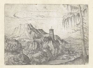 Albrecht Altdorfer - Landschap met een groot kasteel