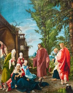 Christus neemt afscheid van zijn moeder, c.1520 door Albrecht Altdorfer