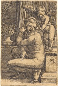 Hurkende Venus door Albrecht Altdorfer