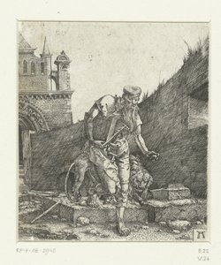 Sint Hiëronymus op de binnenplaats van een kerk door Albrecht Altdorfer