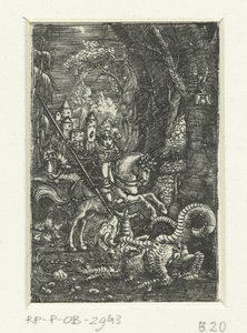Sint Joris doodt de draak door Albrecht Altdorfer